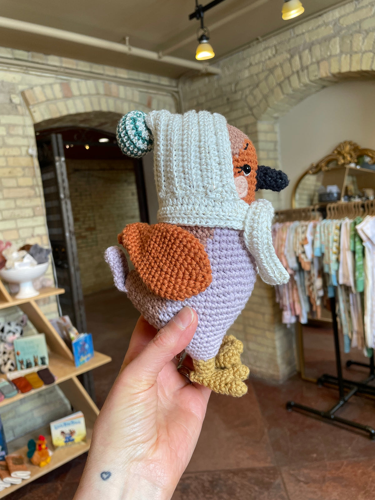 Handmade Local Heirloom Stuffie - Crochet Bird - Baby Dill