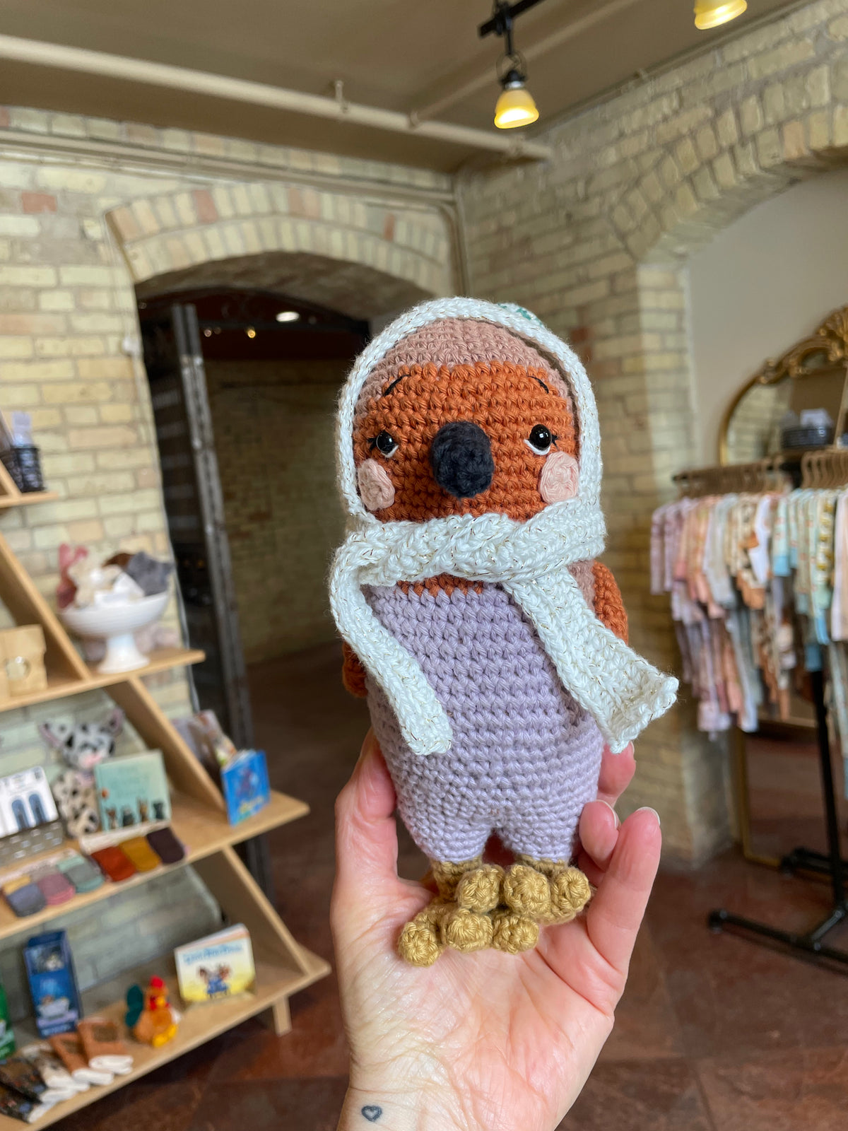 Handmade Local Heirloom Stuffie - Crochet Bird - Baby Dill