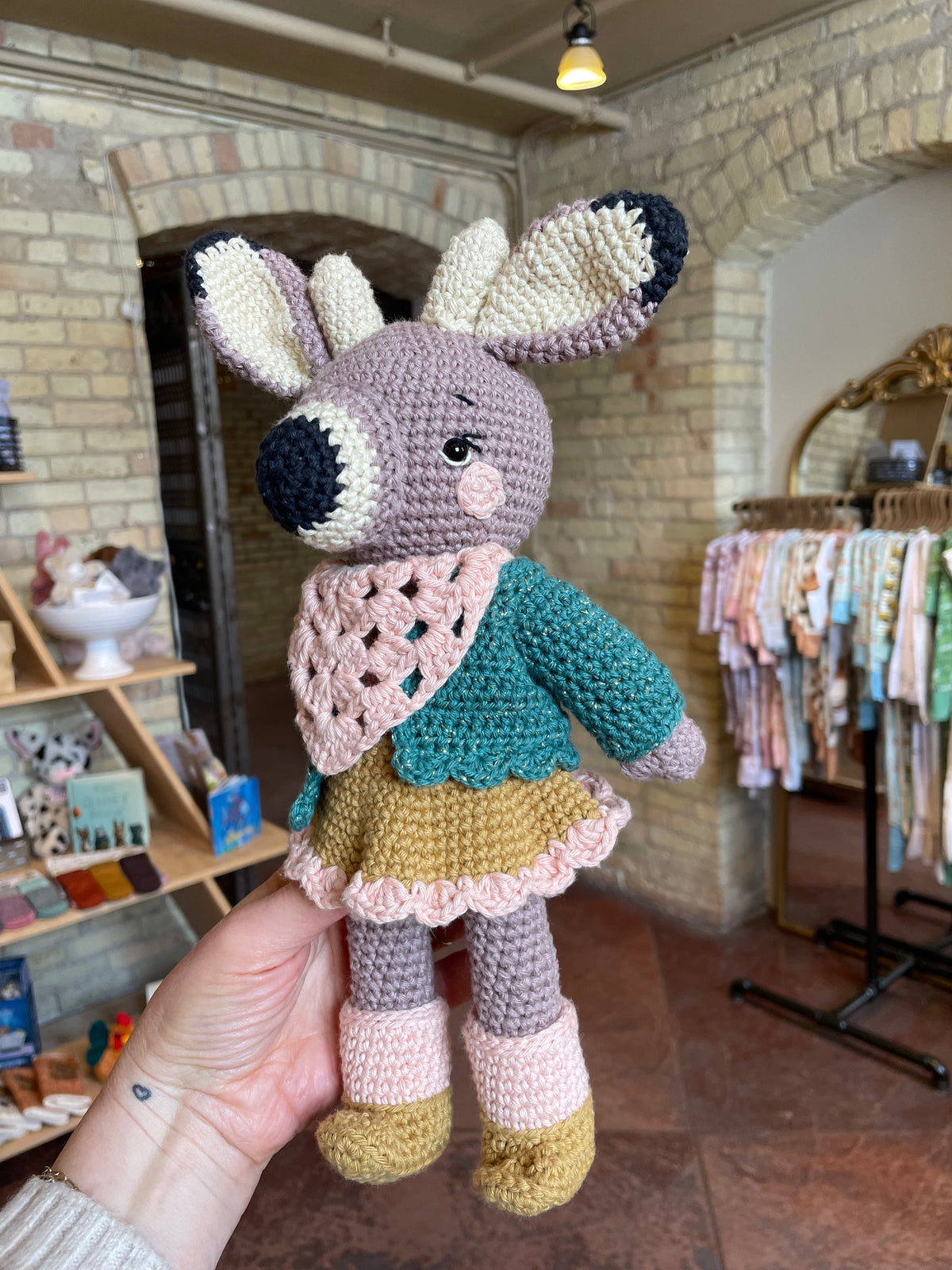 Handmade Local Heirloom Stuffie - Crochet Deer - Baby Dill