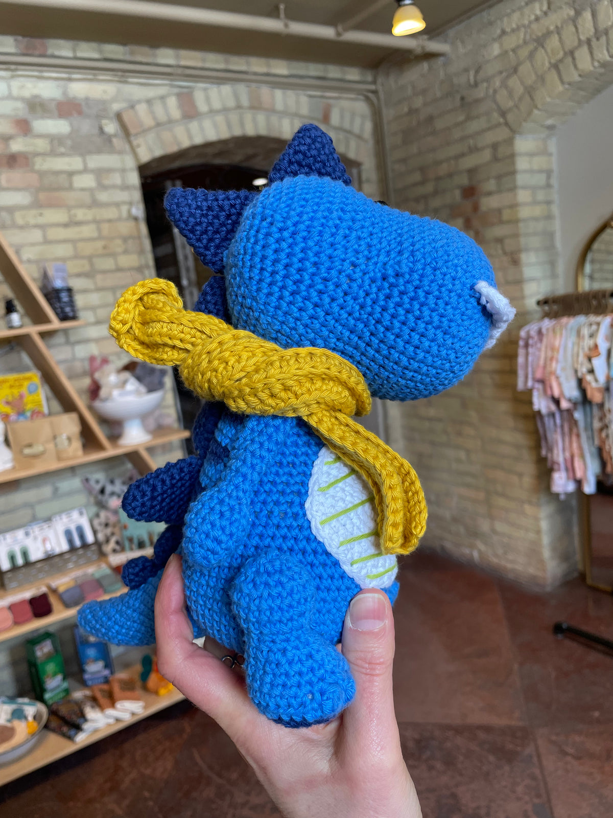 Handmade Local Heirloom Stuffie - Crochet Dinosaur - Baby Dill