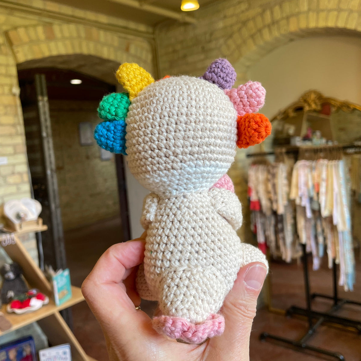 Handmade Crochet Heirloom Stuffie - Mini Axolotl