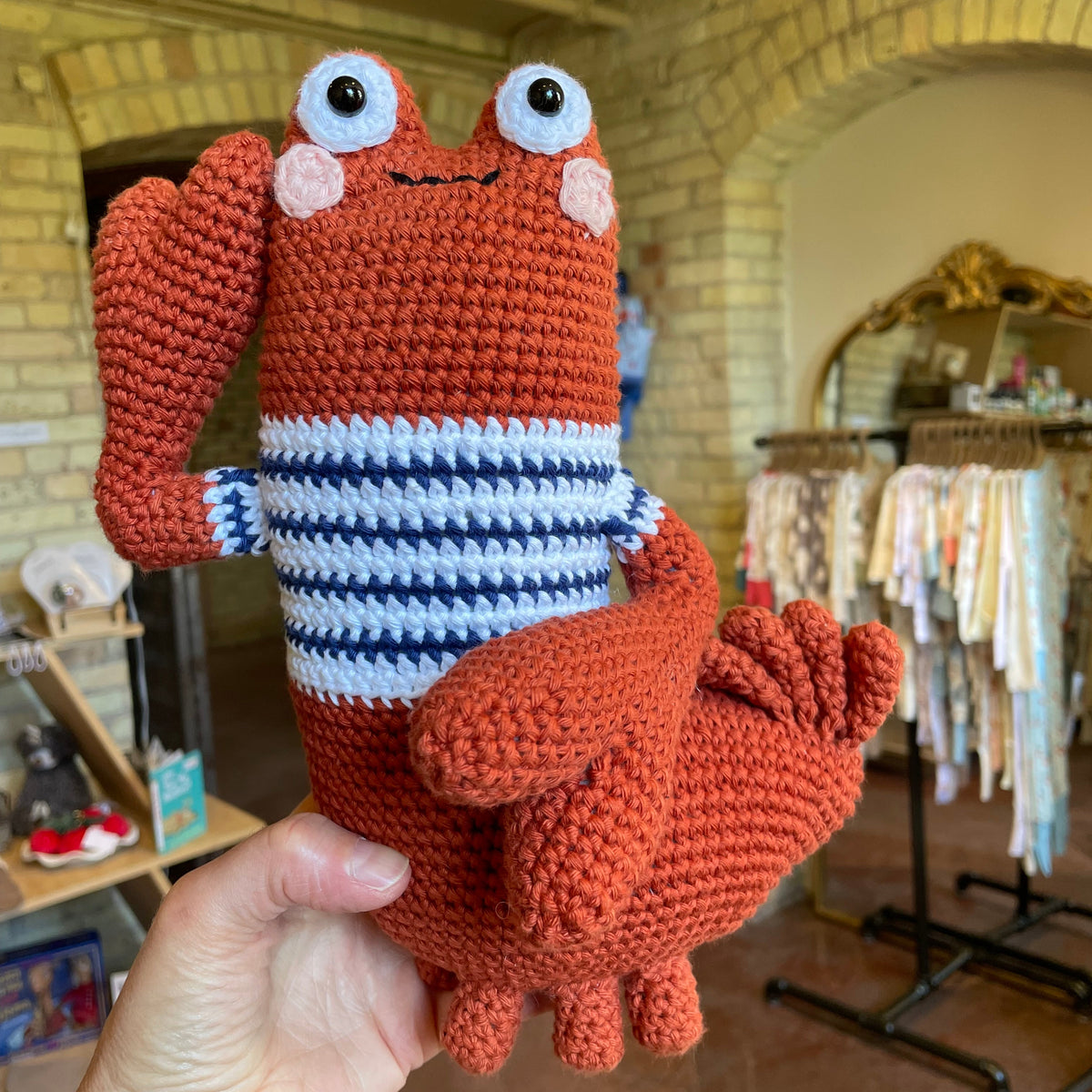 Handmade Crochet Heirloom Stuffie - Lobster