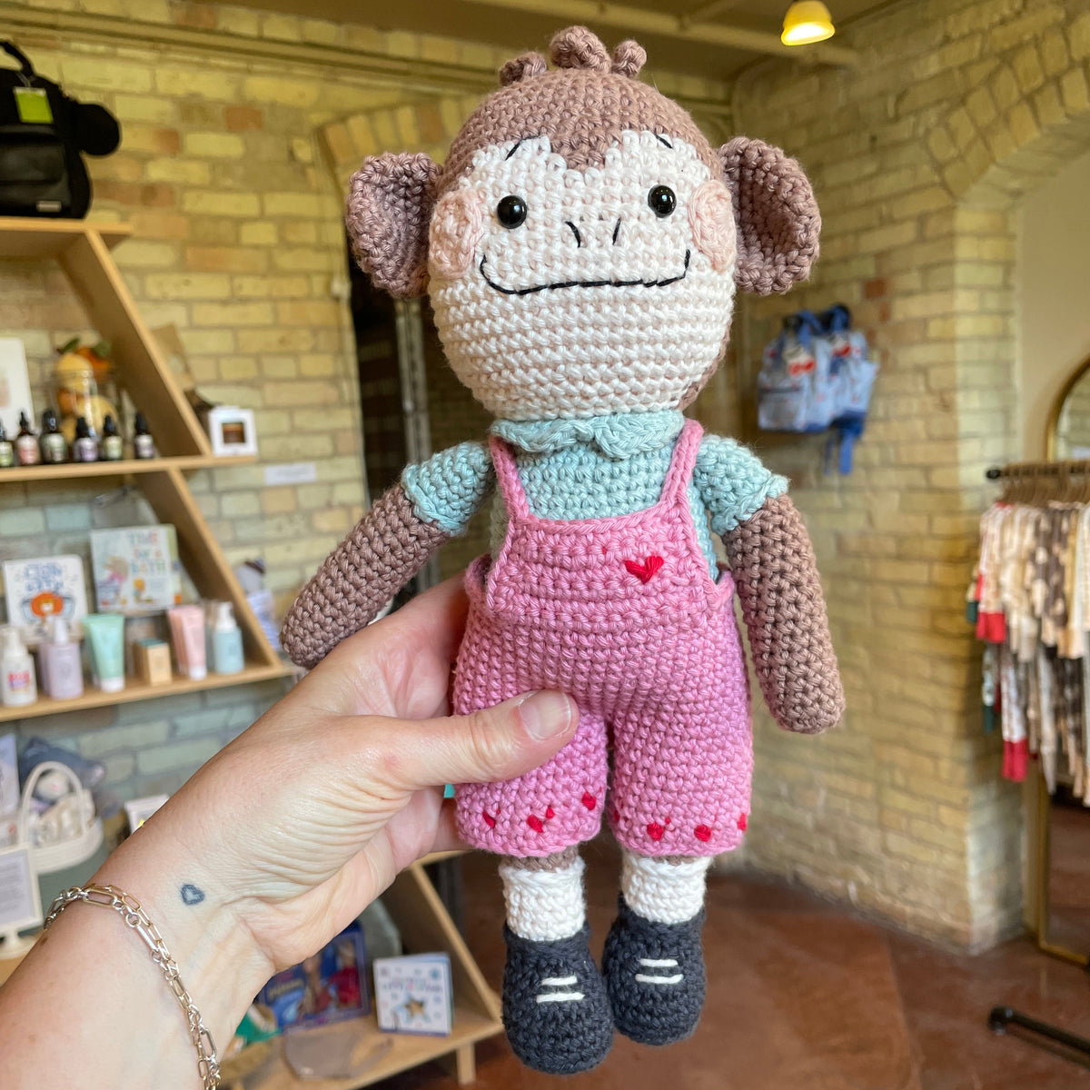 Handmade Crochet Heirloom Stuffie - Monkey