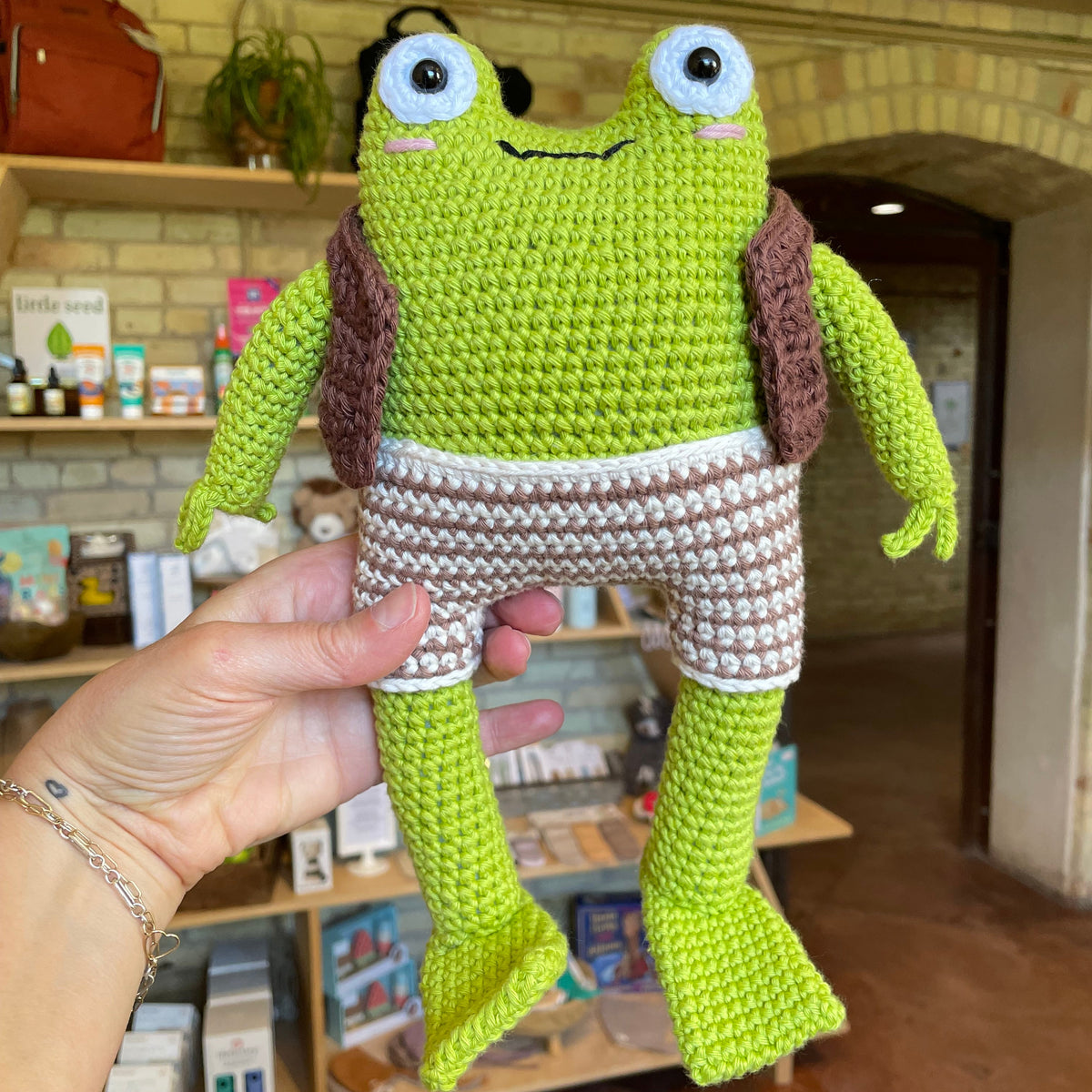 Handmade Crochet Heirloom Stuffie - Frog