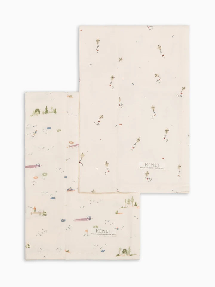 2-Pack Organic Cotton Burp Cloth Set