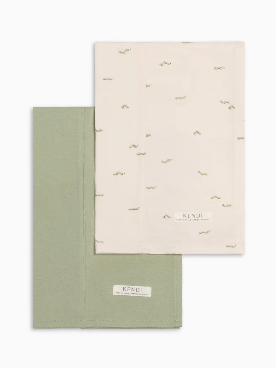 2-Pack Organic Cotton Burp Cloth Set