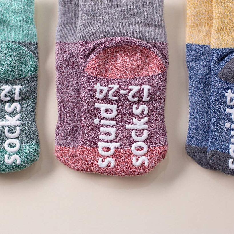 Chris - Non-Slip Baby Socks Blue, Purple, Navy Color Block
