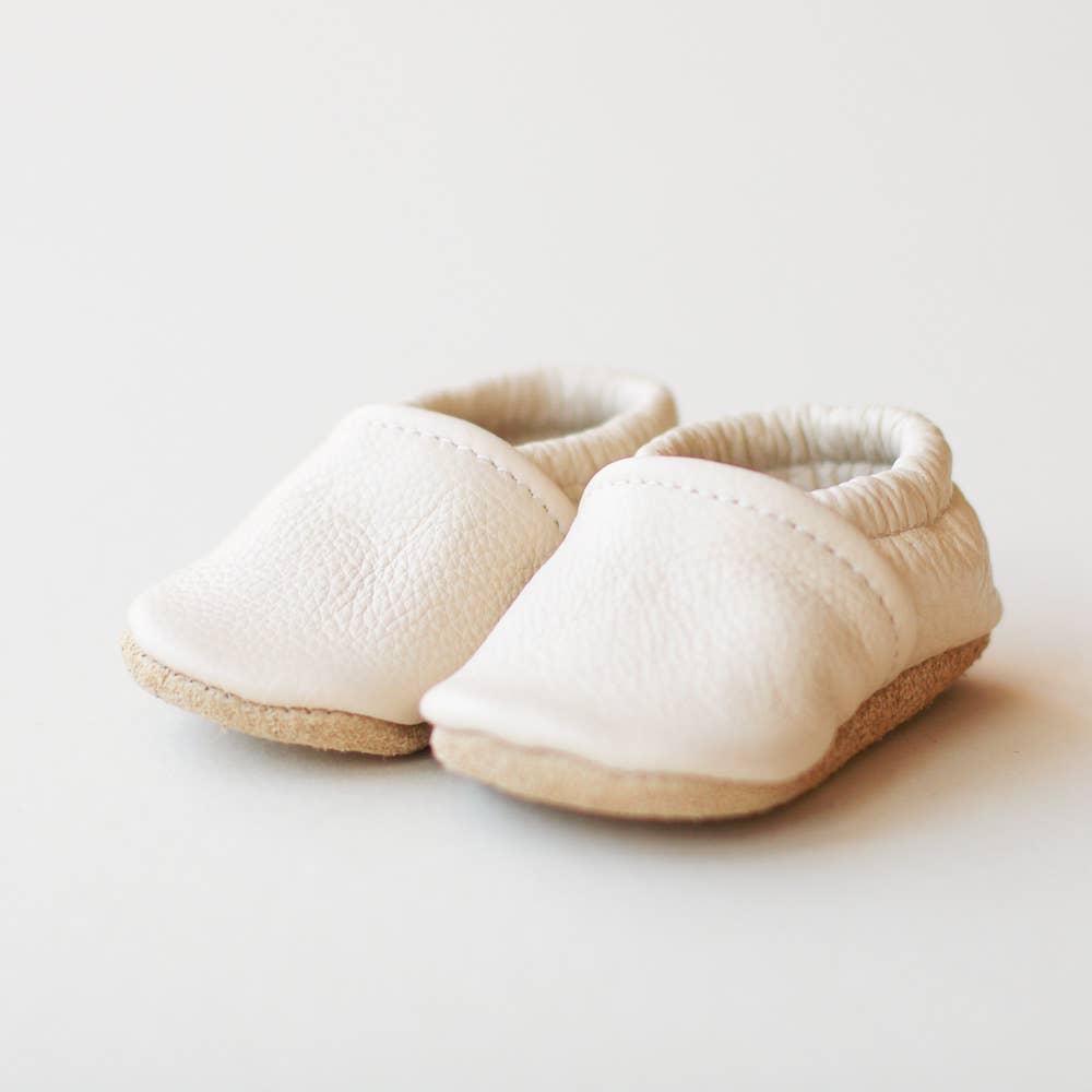 Sun & Lace - Gender Neutral Baby Moccs in Cream | Slip-On Baby Shoes - Baby Dill