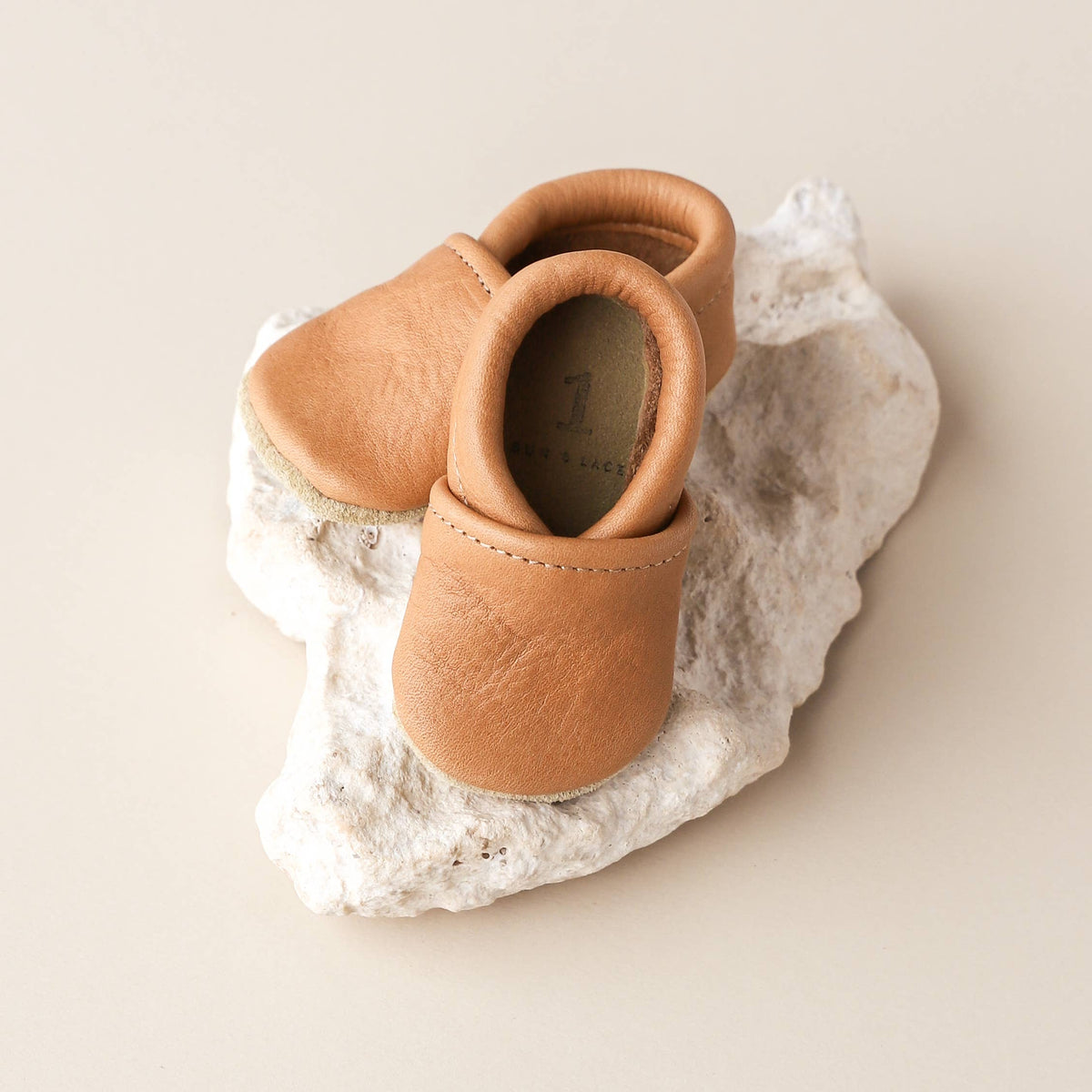 Sun & Lace - Gender Neutral Baby Shoes in Caramel | Slip-on Moccs - Baby Dill