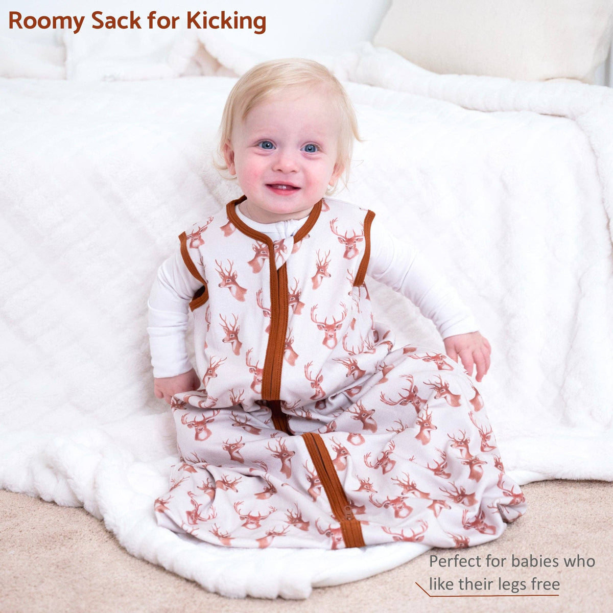 Organic Cotton Baby Sleep Sack 0.5 TOG Oh Deer