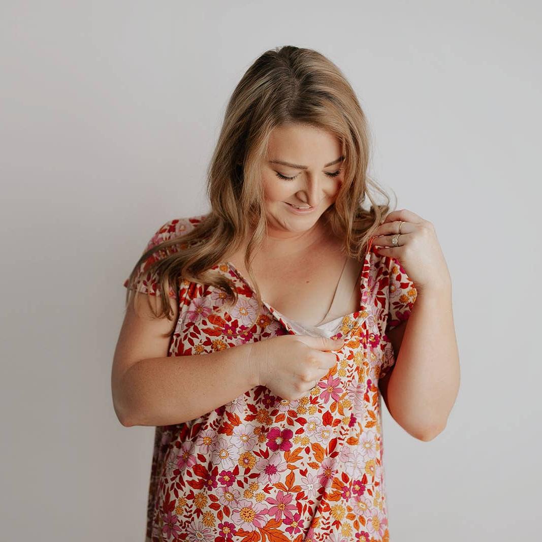 Maternity Mommy Labor and Delivery/ Nursing Gown - Baby Dill