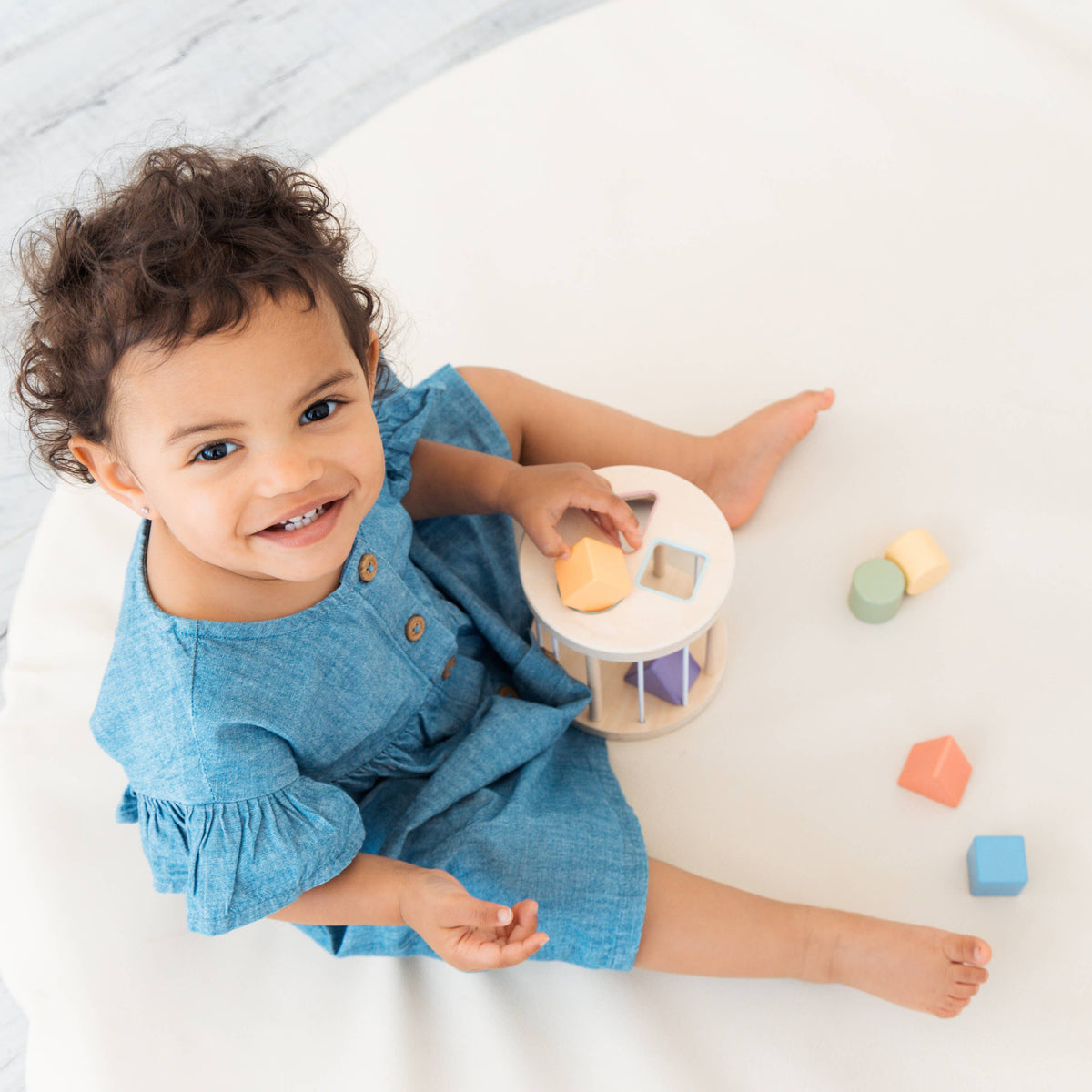 Wooden Shape Sorter, Toddlers Montessori Learning Toy