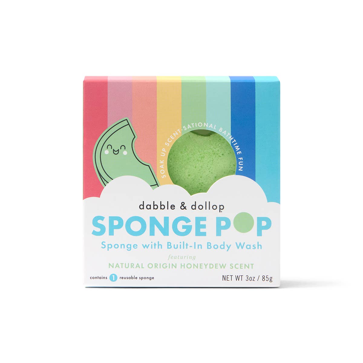 Dabble & Dollop® - Sponge Pop® Sponge with Built-In Body Wash - Honeydew - Baby Dill
