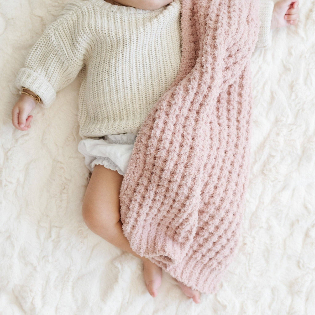 Saranoni - WAFFLE KNIT MINI BLANKETS - Baby Dill