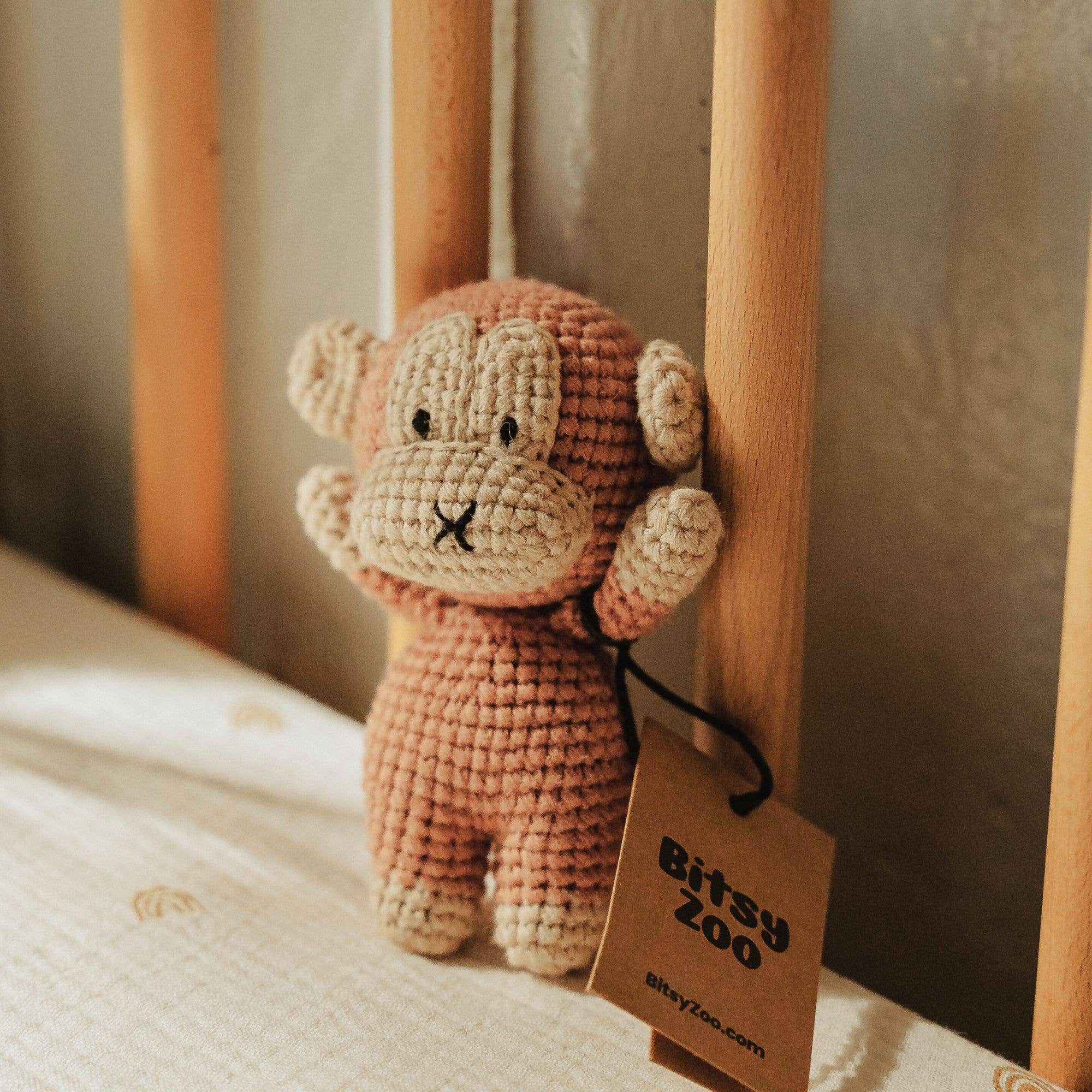 Charlie the Chunky Monkey Crochet Rattle - Baby Dill