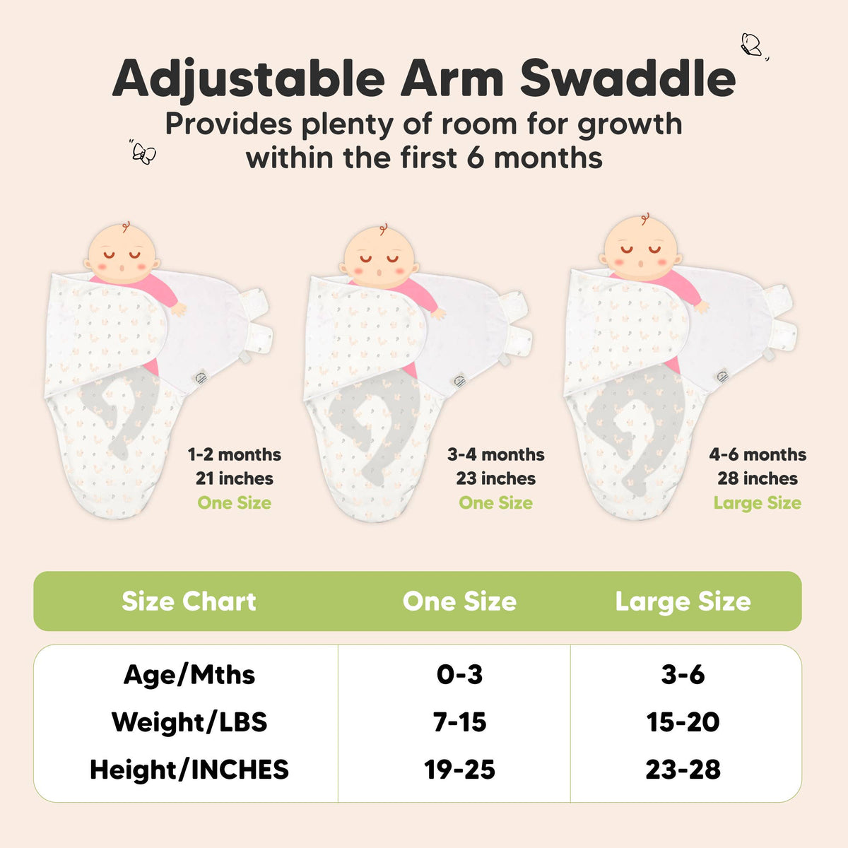 3pk Soothe Baby Swaddles 0-3 Months Sleep Sack for Newborns