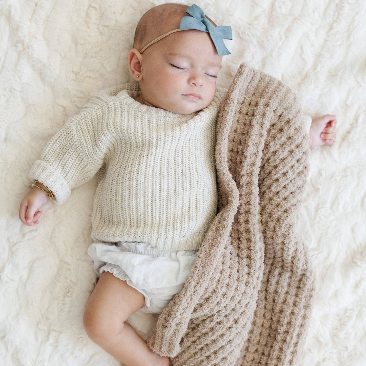 Saranoni - WAFFLE KNIT MINI BLANKETS - Baby Dill