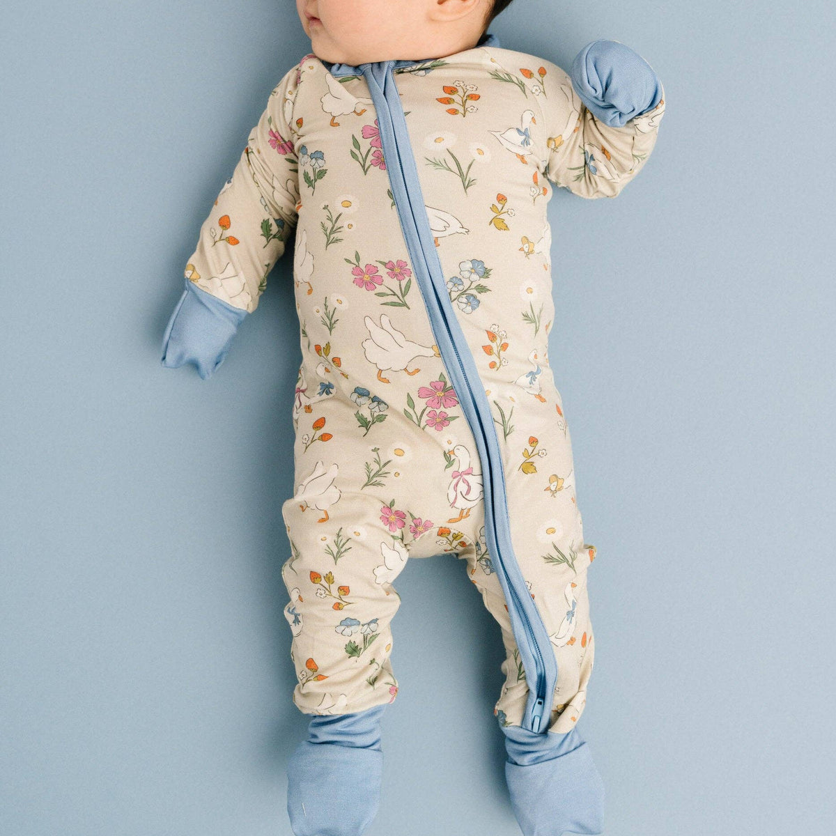 Little One Shop - Garden Goose Bamboo Sleeper - Baby Dill