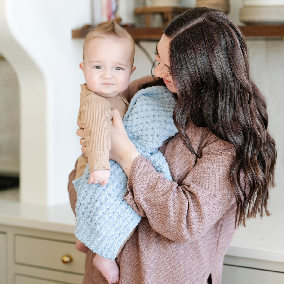 Saranoni - WAFFLE KNIT MINI BLANKETS - Baby Dill