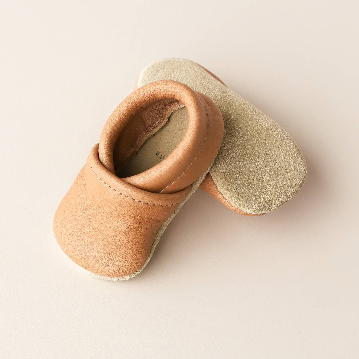 Sun & Lace - Gender Neutral Baby Shoes in Caramel | Slip-on Moccs - Baby Dill