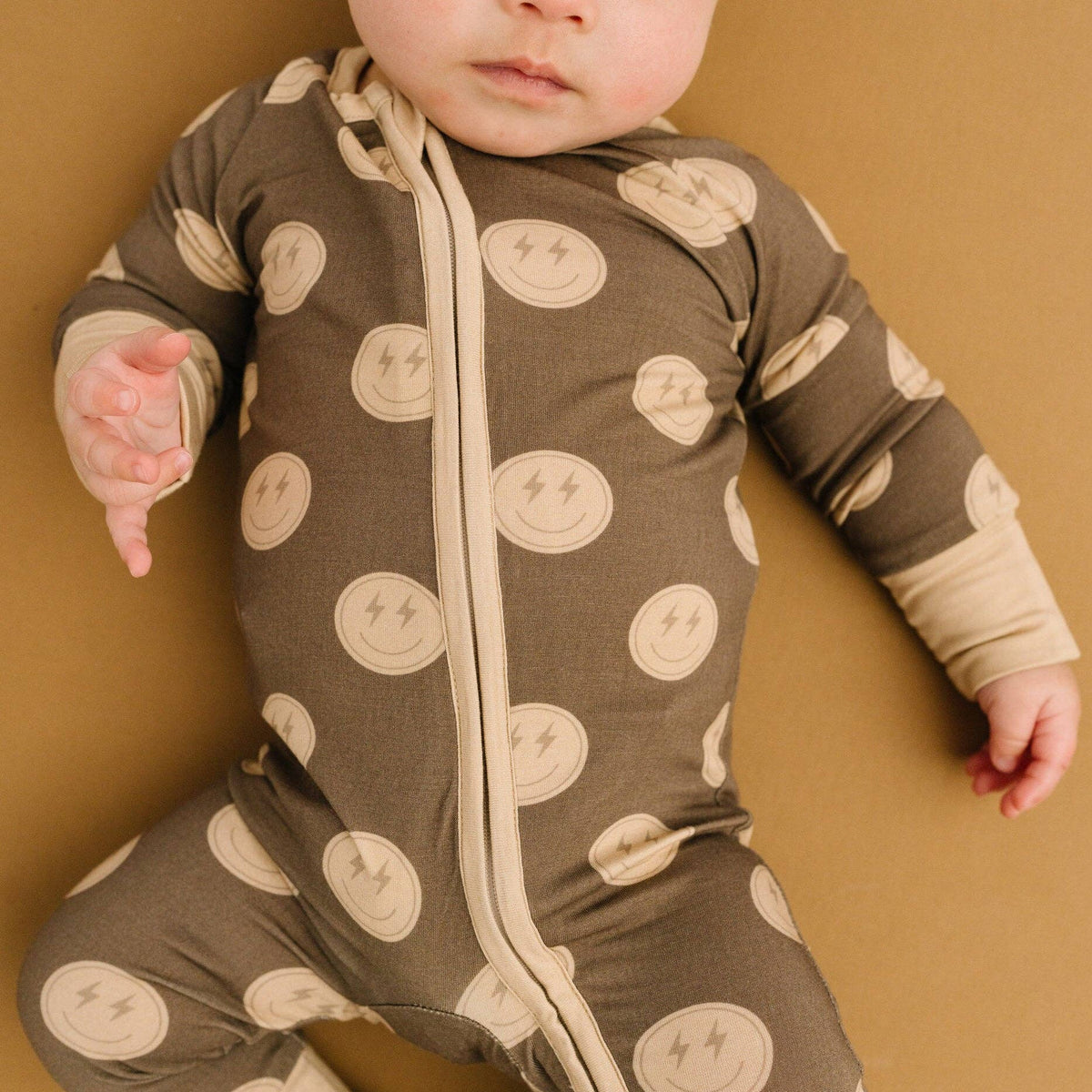 Neutral Smileys Double Zip Bamboo Sleeper