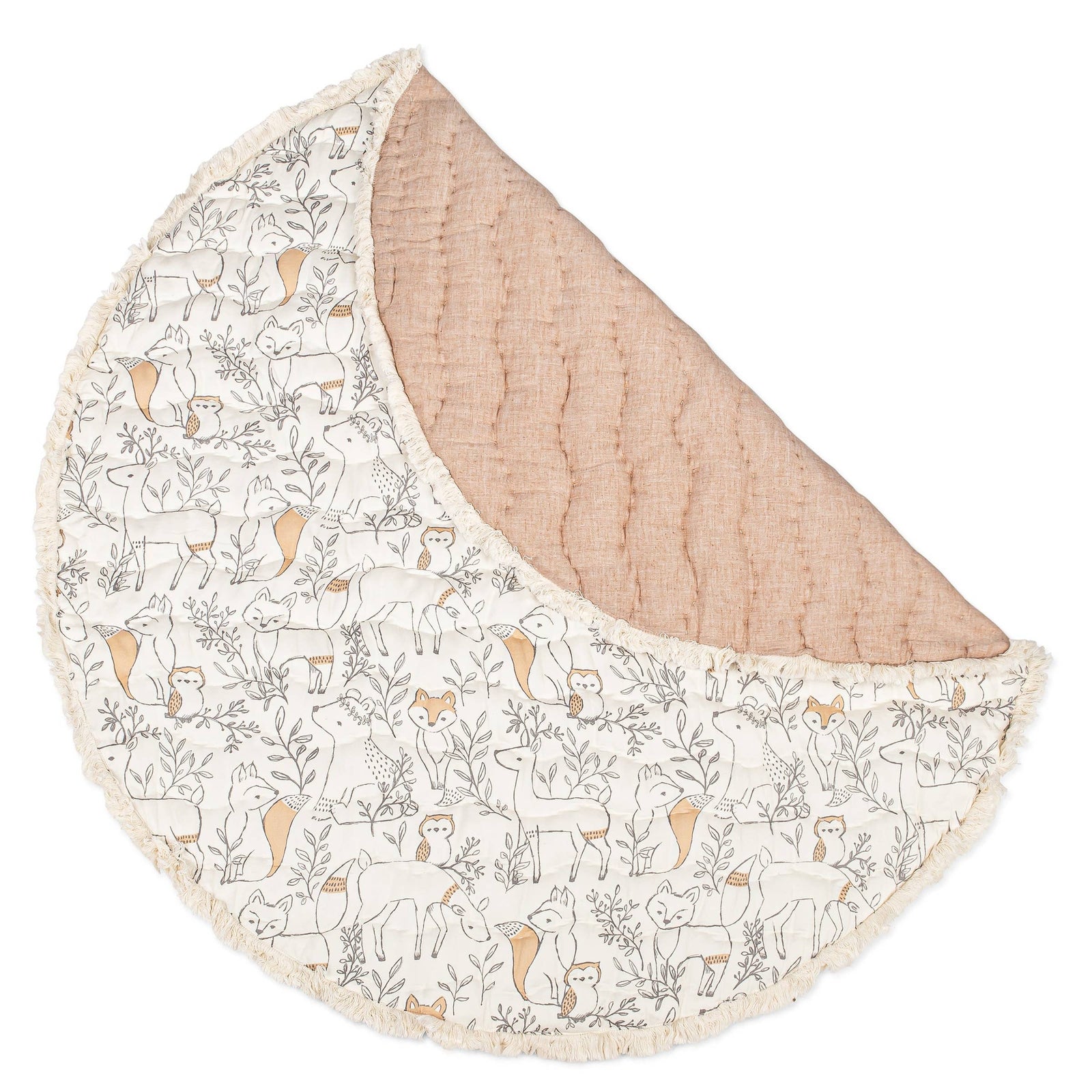 Ezra Quilted Woodland Playmat - Baby Dill
