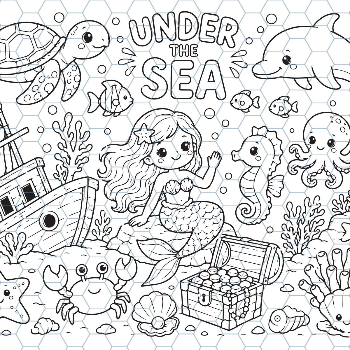 Under the Sea II Reusable Coloring Mat
