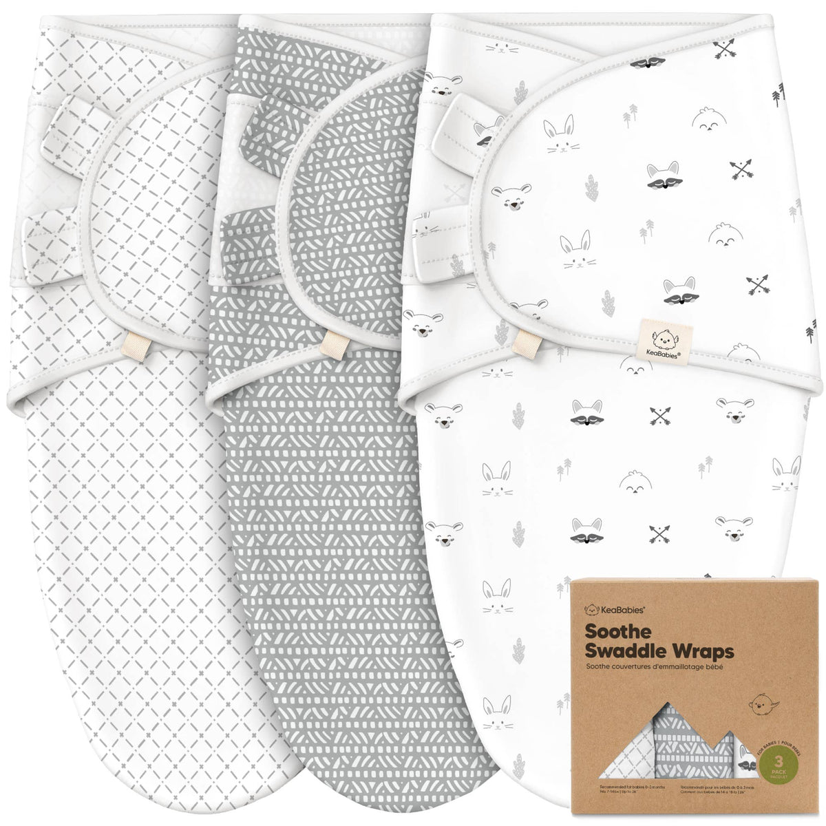 3pk Soothe Baby Swaddles 0-3 Months Sleep Sack for Newborns
