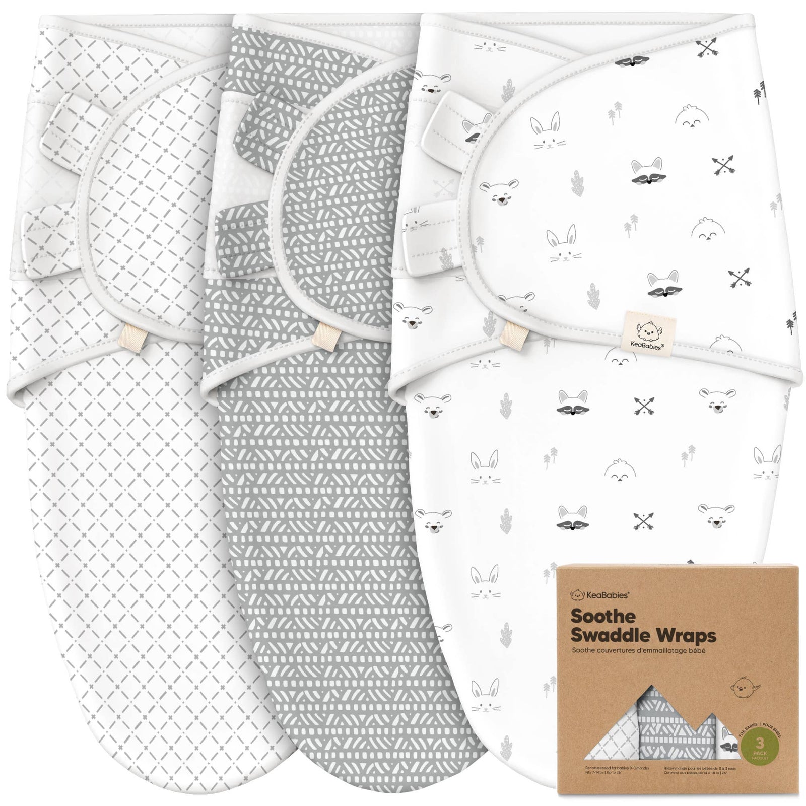 3pk Soothe Baby Swaddles 0-3 Months Sleep Sack for Newborns - Baby Dill