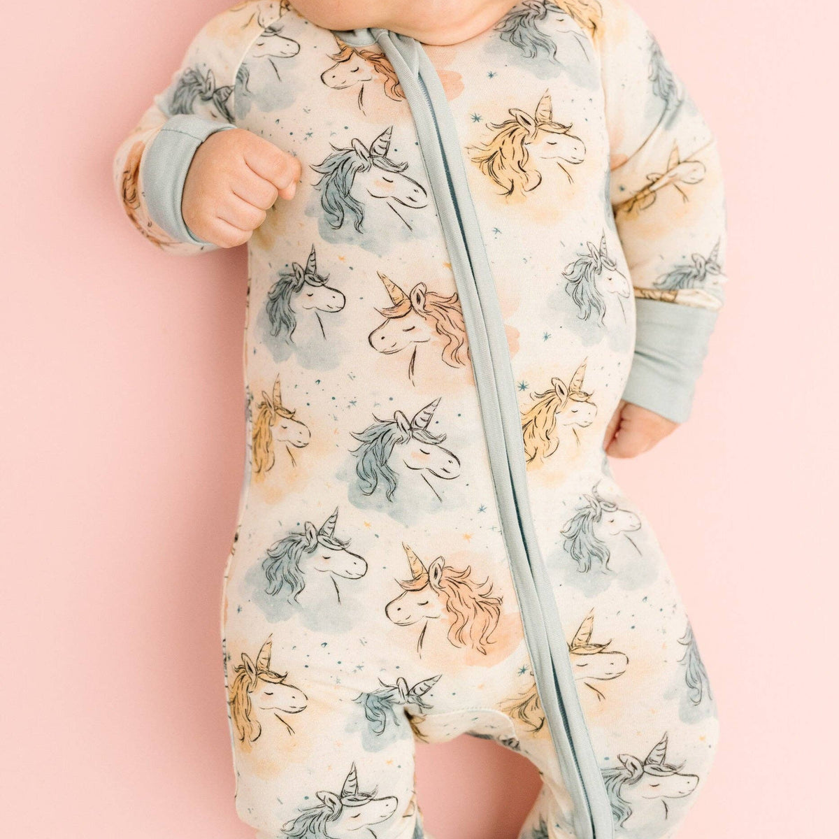 Little One Shop - Stardust Unicorn Bamboo Sleeper - Baby Dill