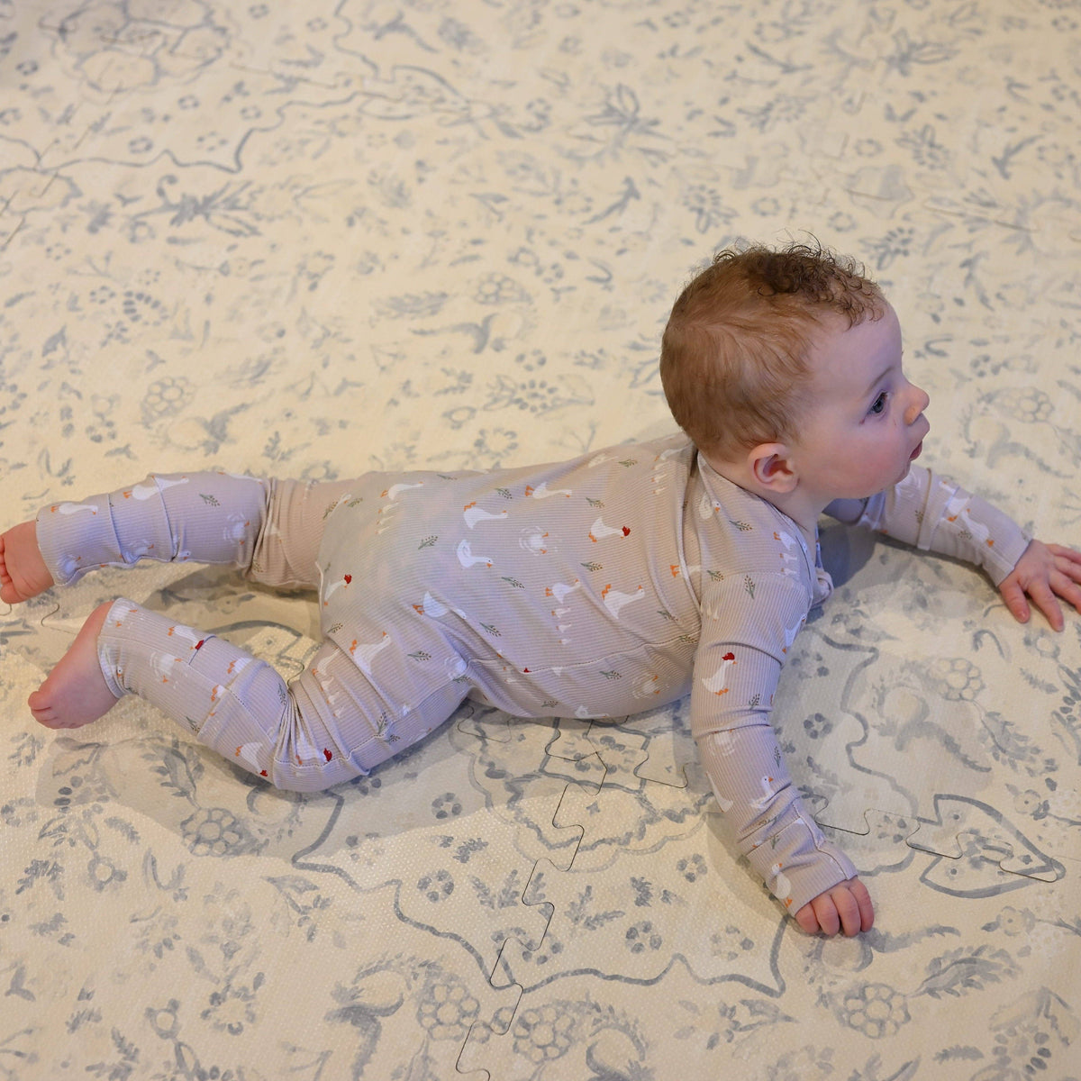 Double Zip Bamboo Silly Goose Romper Sleeper