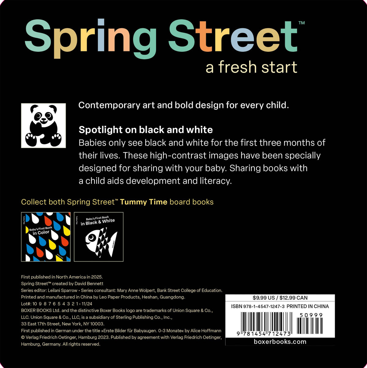 Spring Street Tummy Time: Baby&#39;s First Book in Black &amp; White - Baby Dill