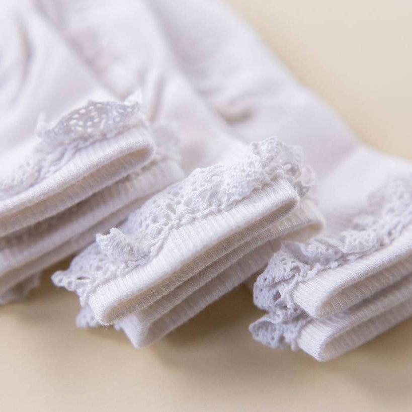 White Lace Non-Slip Silicone Grip Baby Socks