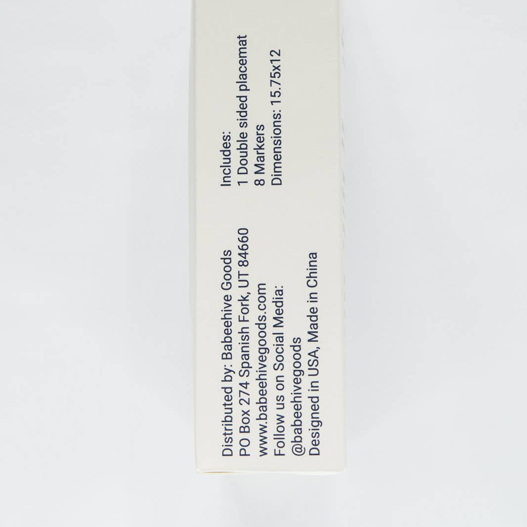 Silicone Reusable Coloring Placemat with Markers - Baby Dill