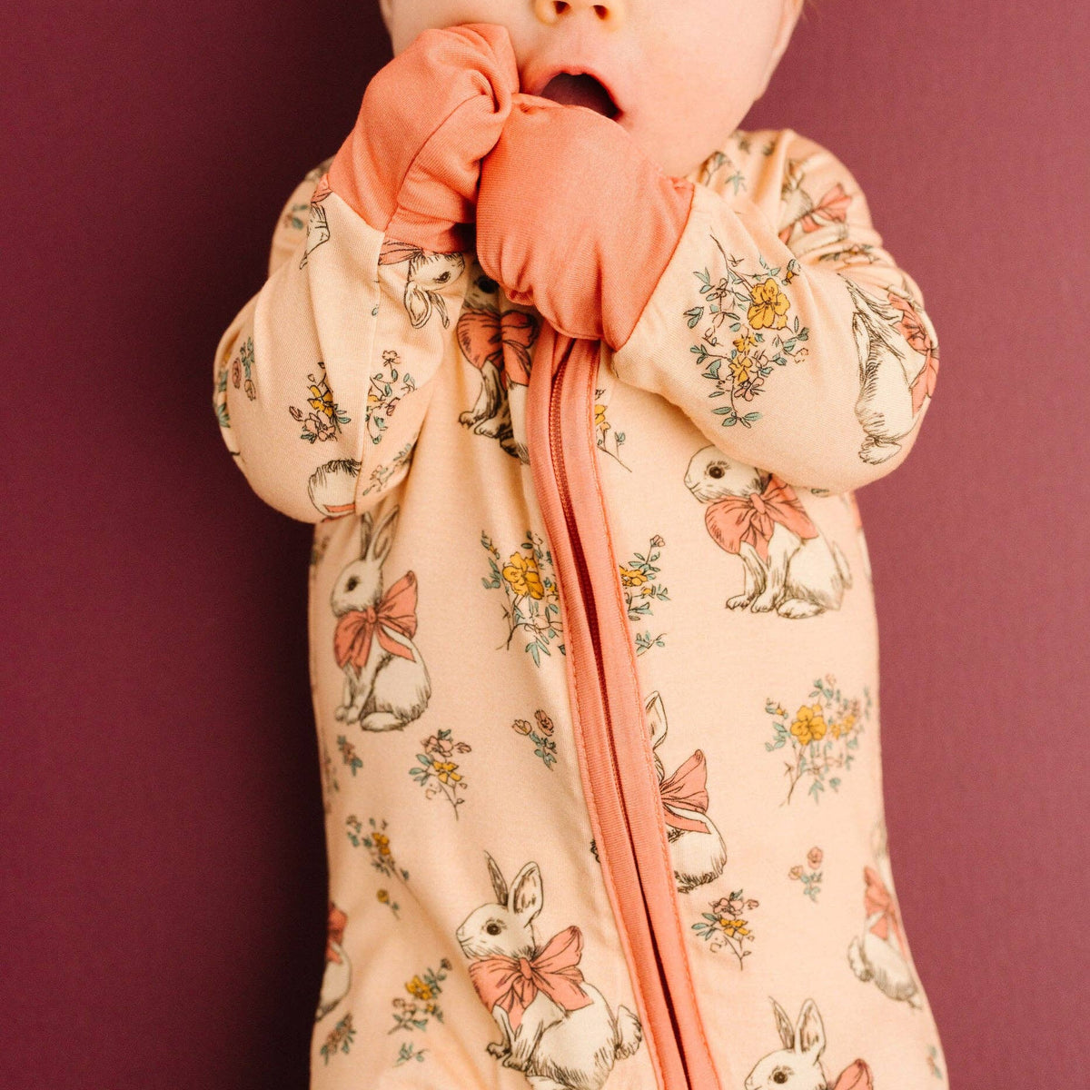 Little One Shop - Vintage Bunny Bamboo Sleeper - Baby Dill