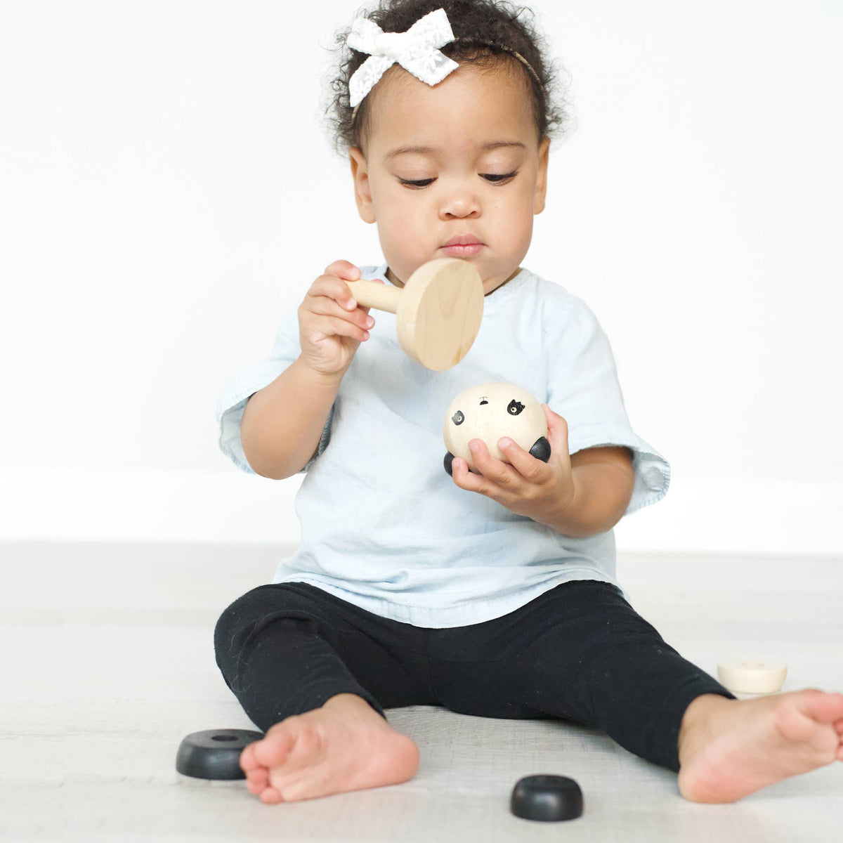 Panda Wooden Ring Stacker Toy - Baby Dill