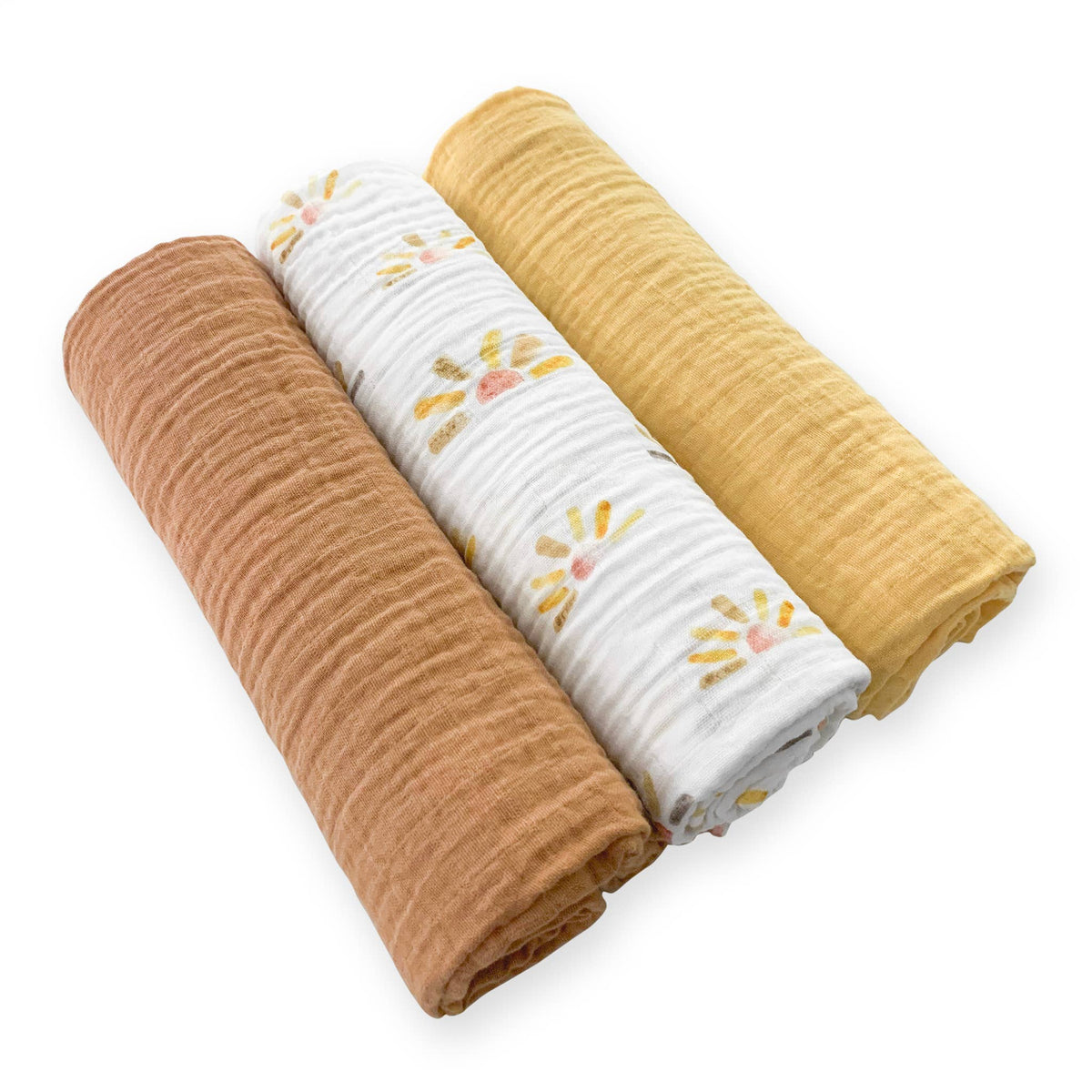 Muslin Swaddles, Set of 3, Watercolor Sunny Days