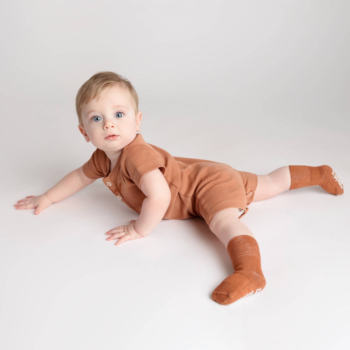 Cypress - Non-Slip Baby Socks in Khaki, Cognac, Evergreen - Baby Dill