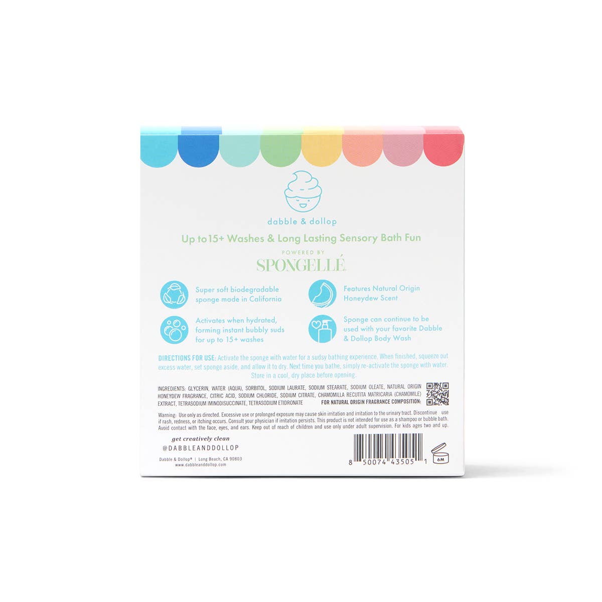Dabble & Dollop® - Sponge Pop® Sponge with Built-In Body Wash - Honeydew - Baby Dill
