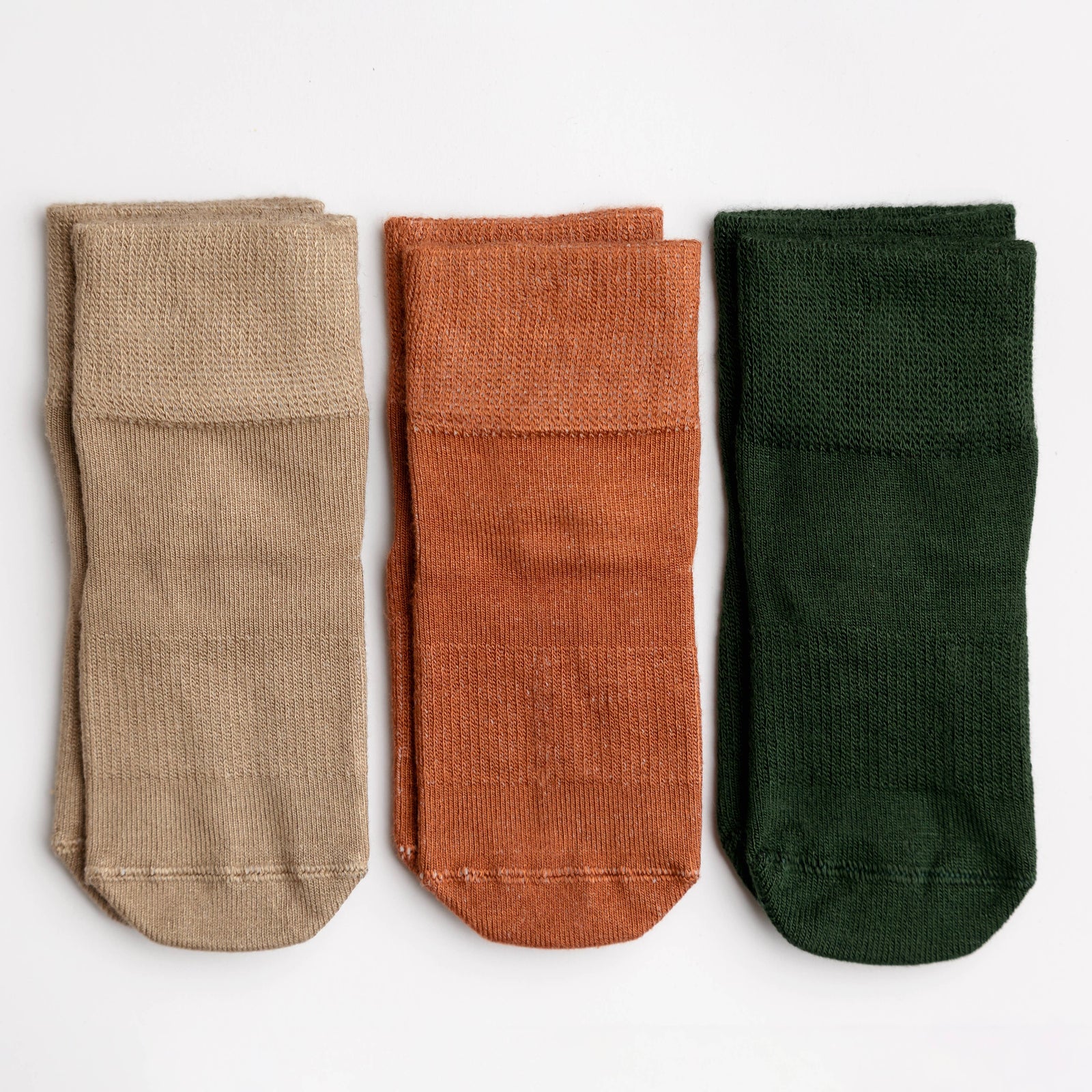 Cypress - Non-Slip Baby Socks in Khaki, Cognac, Evergreen - Baby Dill