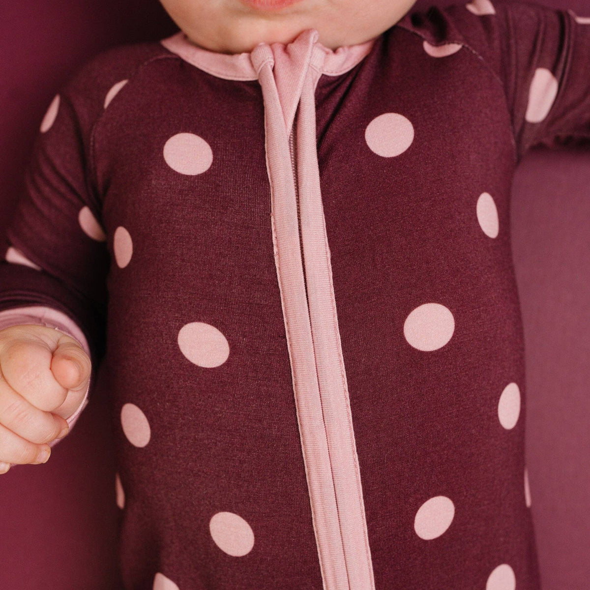 Double Zip Mulberry Polkadot Bamboo Sleeper