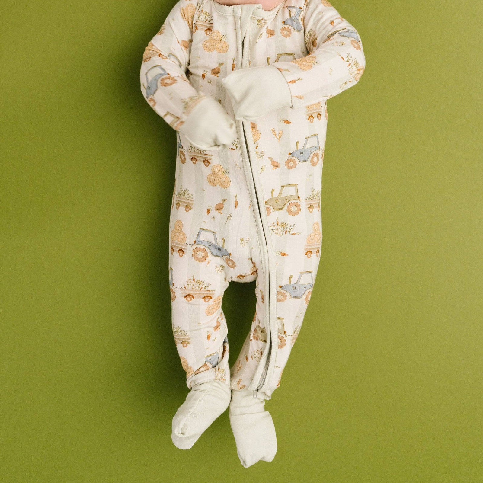 Little One Shop - Tractor Trails Bamboo Sleeper - Baby Dill