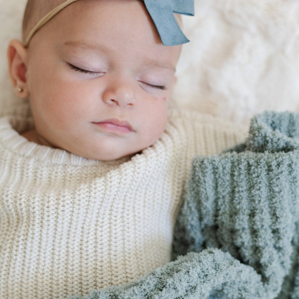 Saranoni - WAFFLE KNIT MINI BLANKETS - Baby Dill