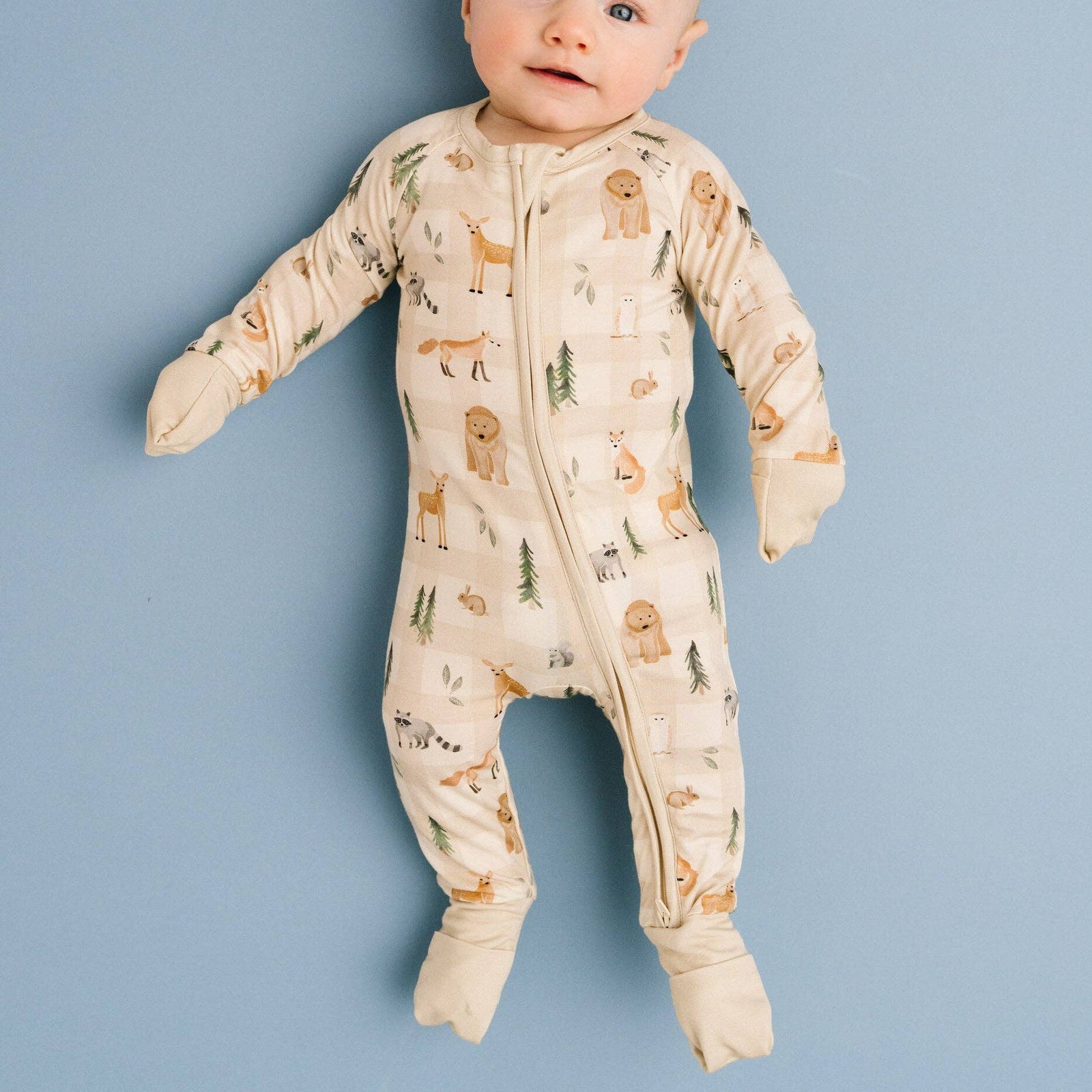 Forest Friends Bamboo Sleeper Double Zipper - Baby Dill