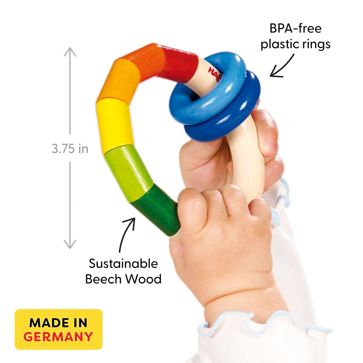 Kringelring Wooden Baby Rattle - Baby Dill
