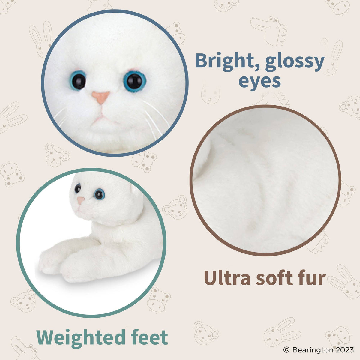 Lil&#39; Muffin the White Kitty Cat Plushie - Baby Dill