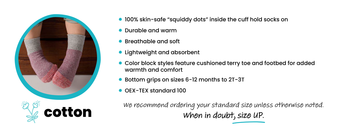 Chelsea - Non-Slip Baby Socks Purple, Blue Cotton - Baby Dill