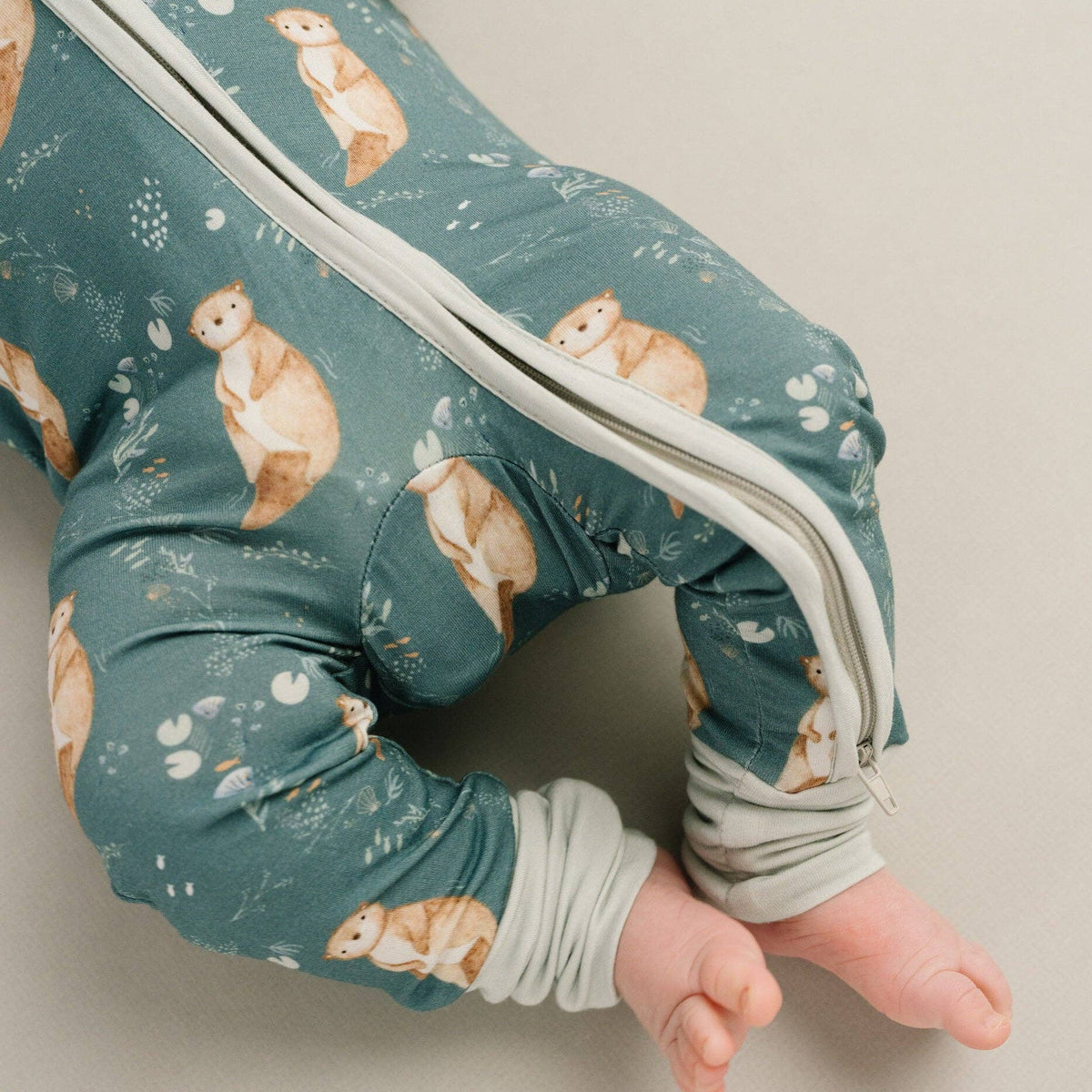 Little One Shop - Otter Pals Bamboo Sleeper - Baby Dill
