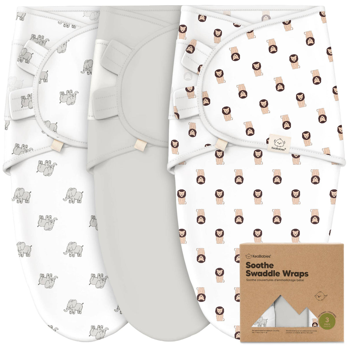 3pk Soothe Baby Swaddles 0-3 Months Sleep Sack for Newborns
