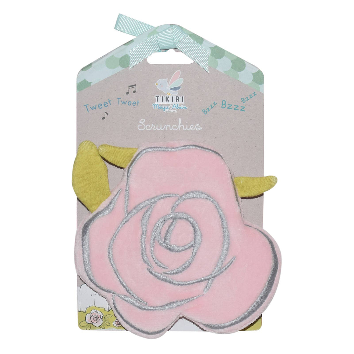 Scrunchies Flower Rose with Crinkle - Baby Dill
